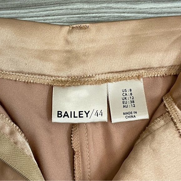 NEW Bailey 44 Gold Satin Cargo Pocket Straight Leg Ankle Pants - Picture 5 of 12
